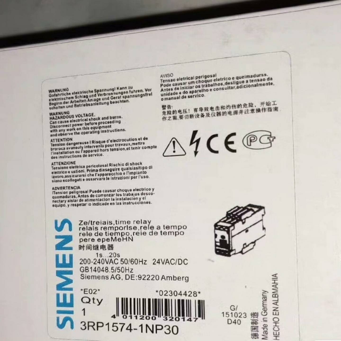 德国时间继电器3RP1574-1NP301-2询价