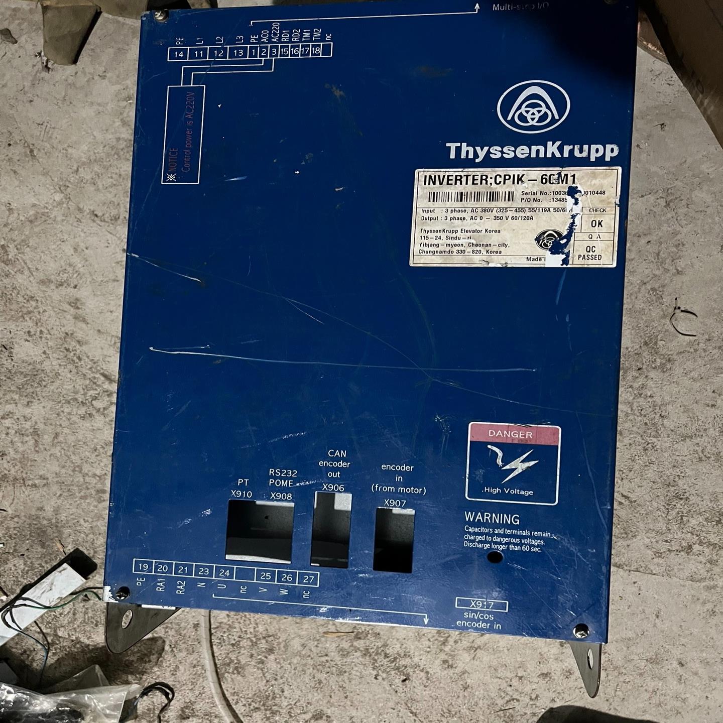 询价CPIK60M1蒂森变频器。包上机，包好用。编号1274议价