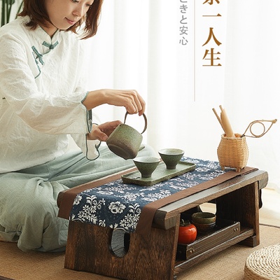 实木折叠坐地矮炕桌榻榻米飘窗小桌子小茶几卧室家用茶台日式桌子