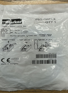 PARKERP8S-GRFLXSENSORREED10-120VAC/DC6WWITH3MCABLE