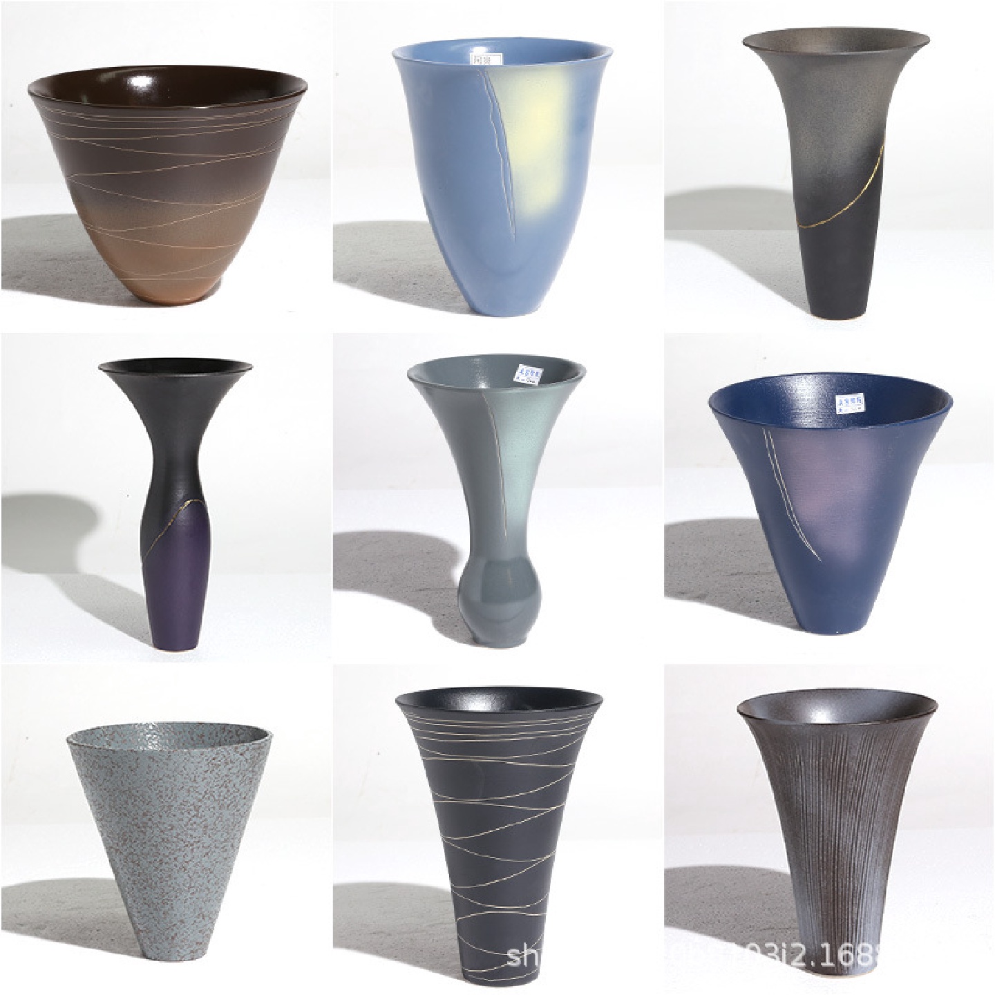 日本进口池坊生花立花花瓶插花花器陶瓷禅意日式花道剑山插花器皿