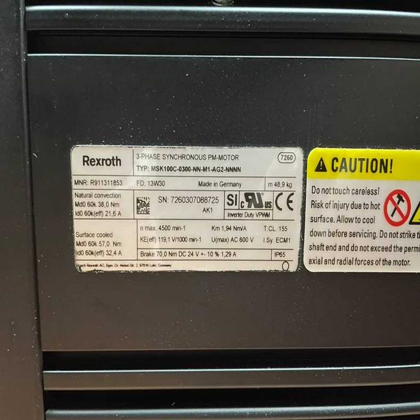 力士乐伺服电机MSK100C-0300-NN-M1-AG2