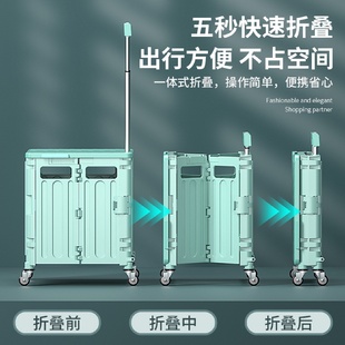 家用买菜小拉车可折叠便携购物车户外露营买菜车大容量摆摊拉杆车