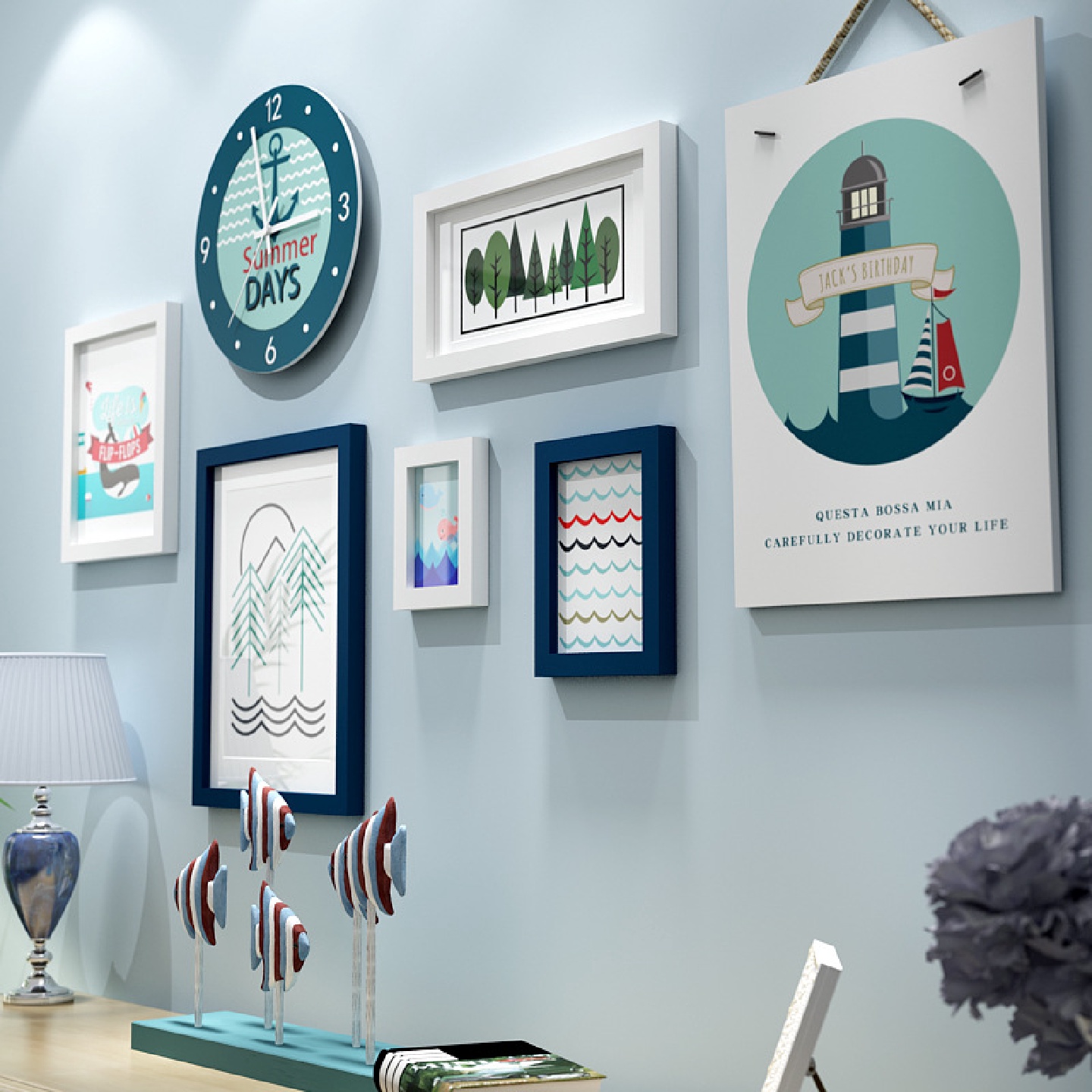 包邮【金零点9813】真蒂莱斯实木相框创意照片墙/相框墙