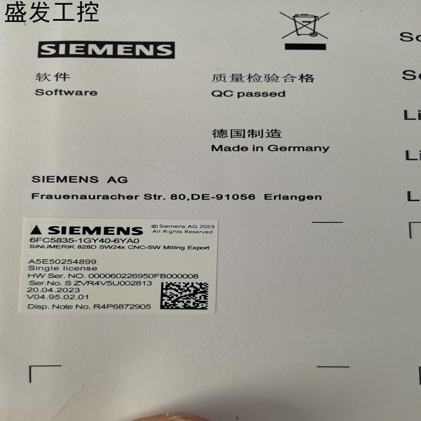 6FC5836-3GY40-6YA0西门子储存卡全新原装未拆议价产品