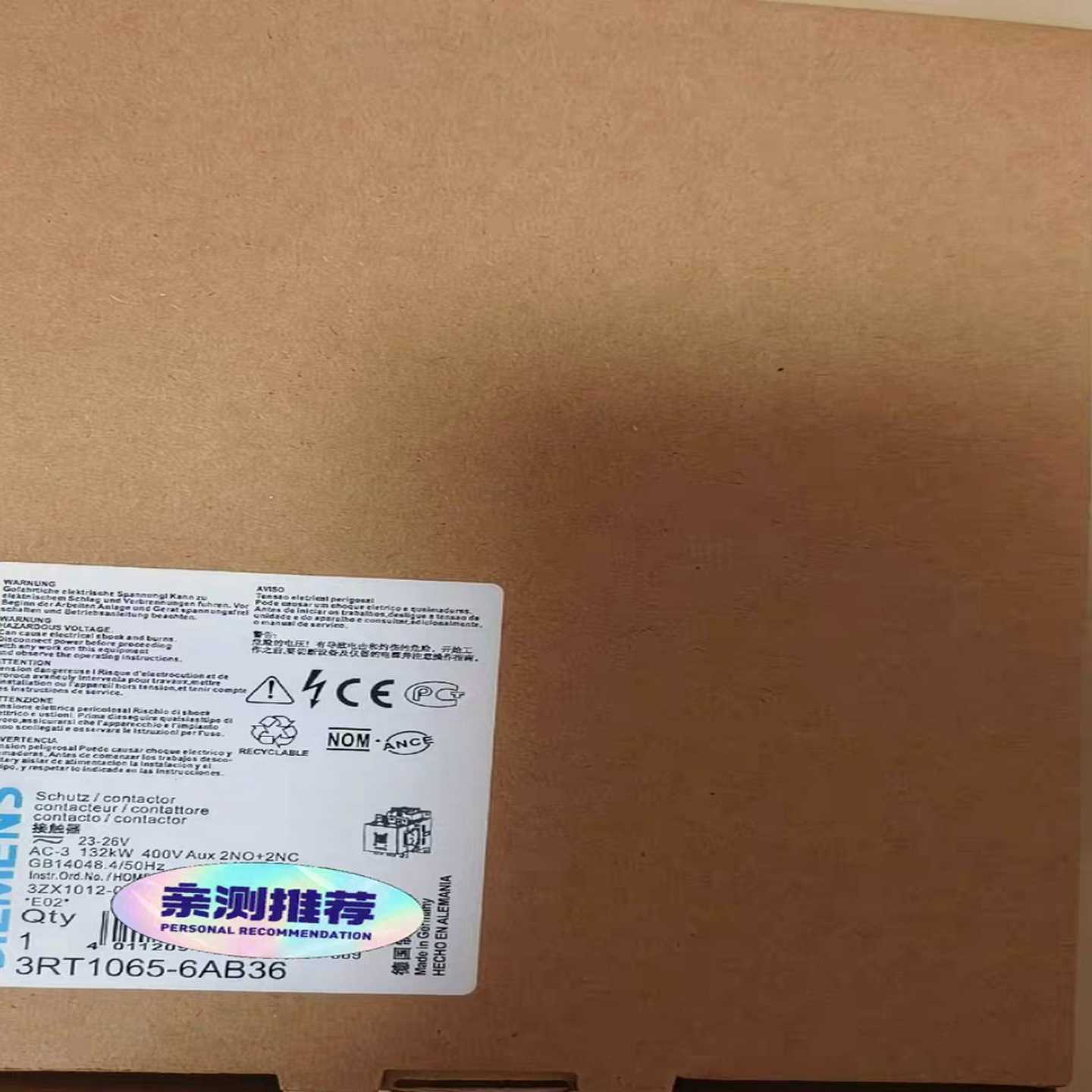 低压接触器3RT1065-6AB36询价