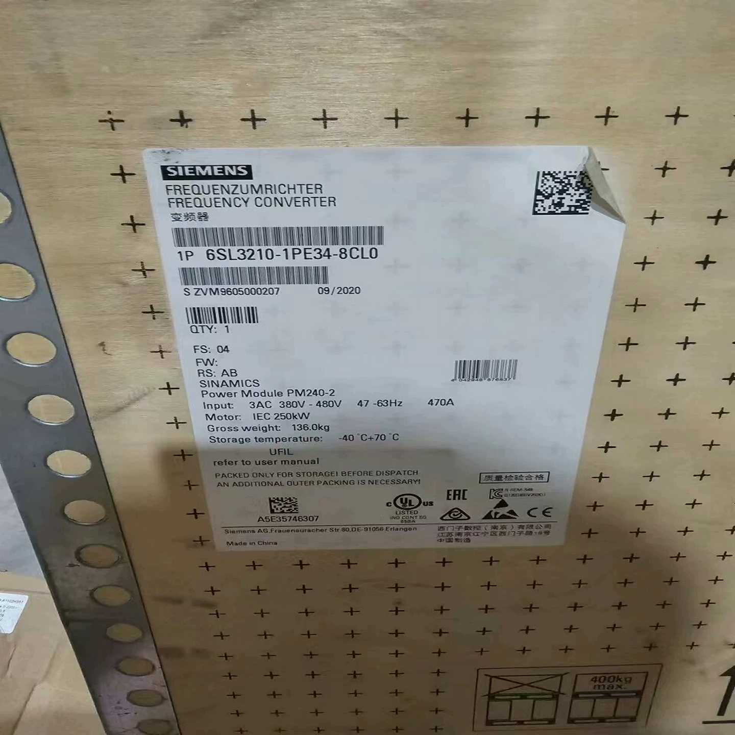 变频器6S3210-1PE34-8CL0适用