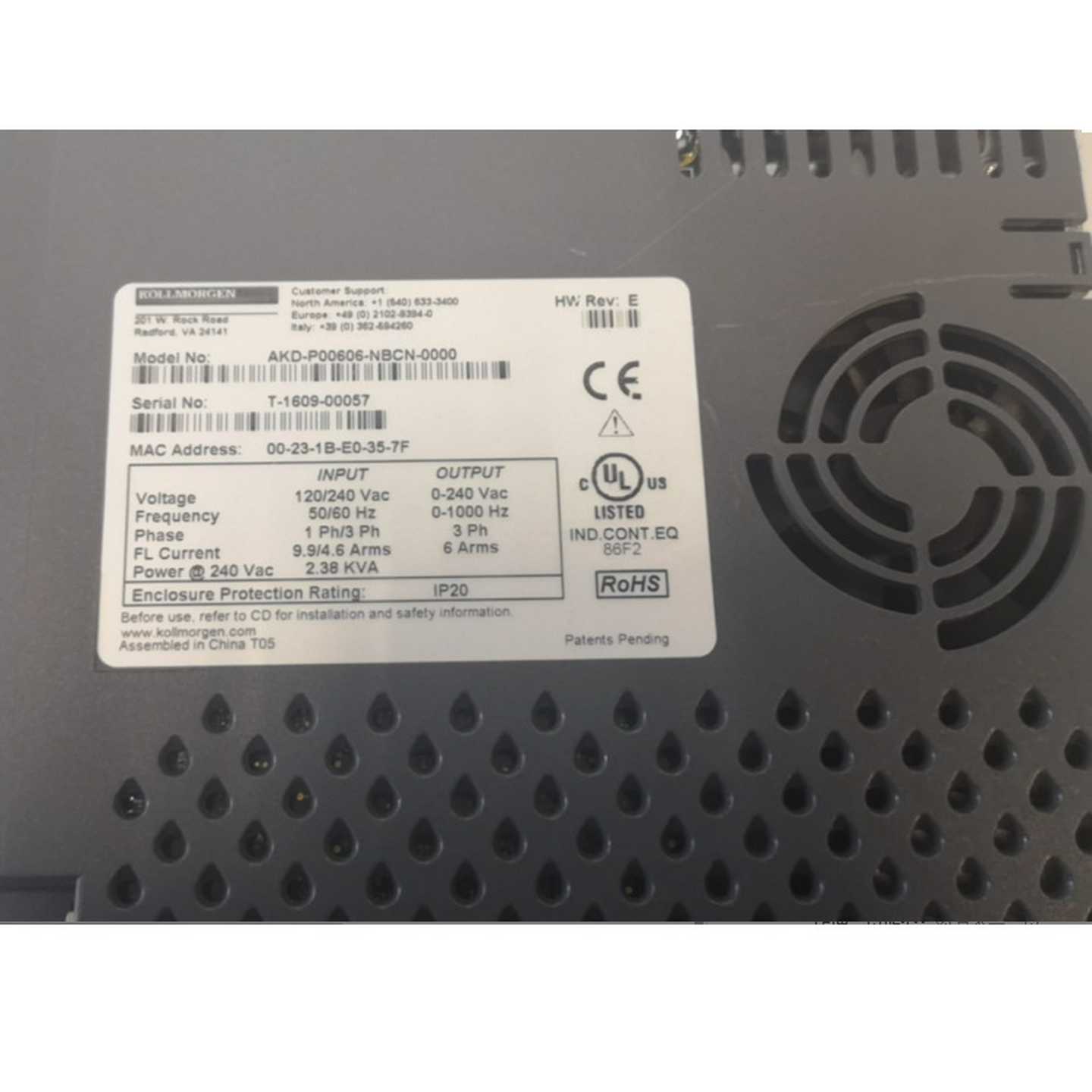 KOLLMORN科尔摩根驱动器U3AAAD-P00307-NACN-XXOO