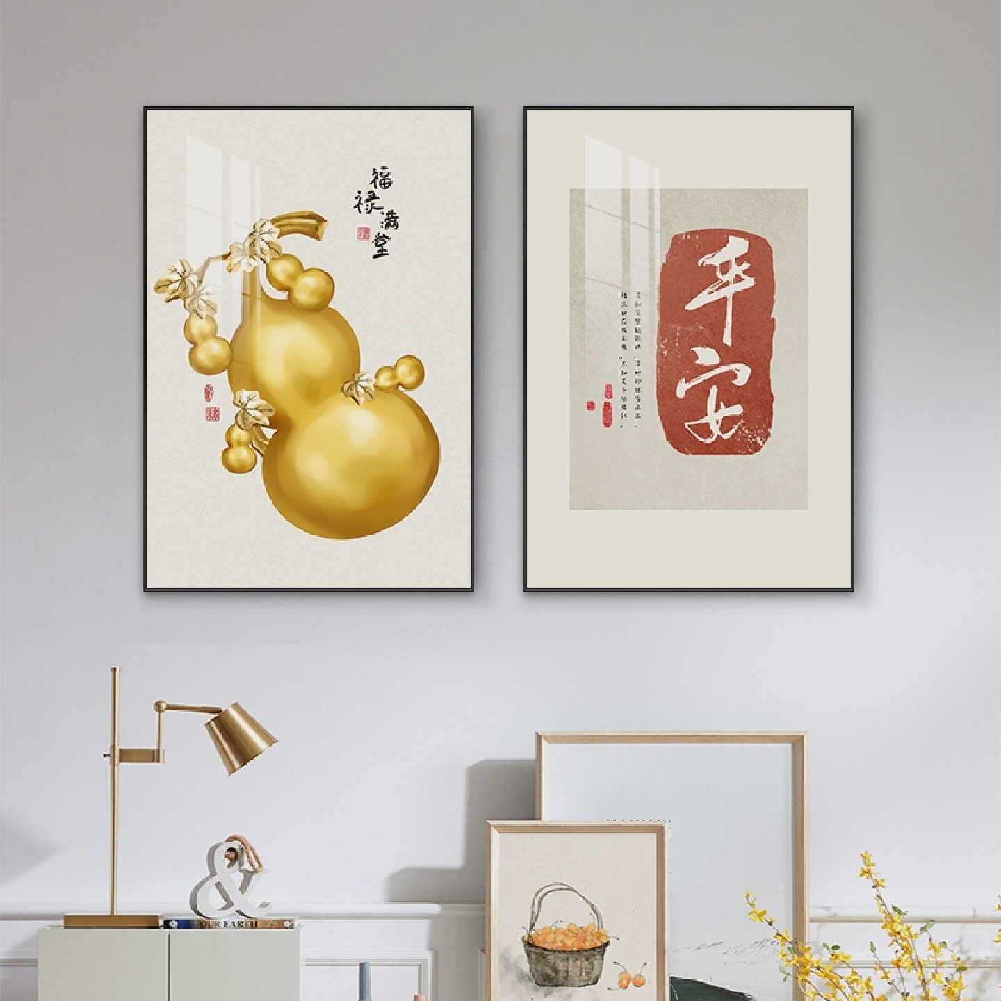 暖居餐厅装饰画新中式沙发背景墙画餐桌饭厅挂画简约客厅厨房壁画