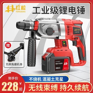 电锤电镐大功率冲击钻混凝土锂电工具工业电钻 德国红松无刷充电式