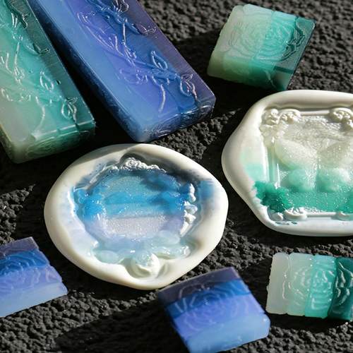 渐变火漆印章蜡粒飘花信封封口火漆粒透色混色女生手工DIY火漆蜡