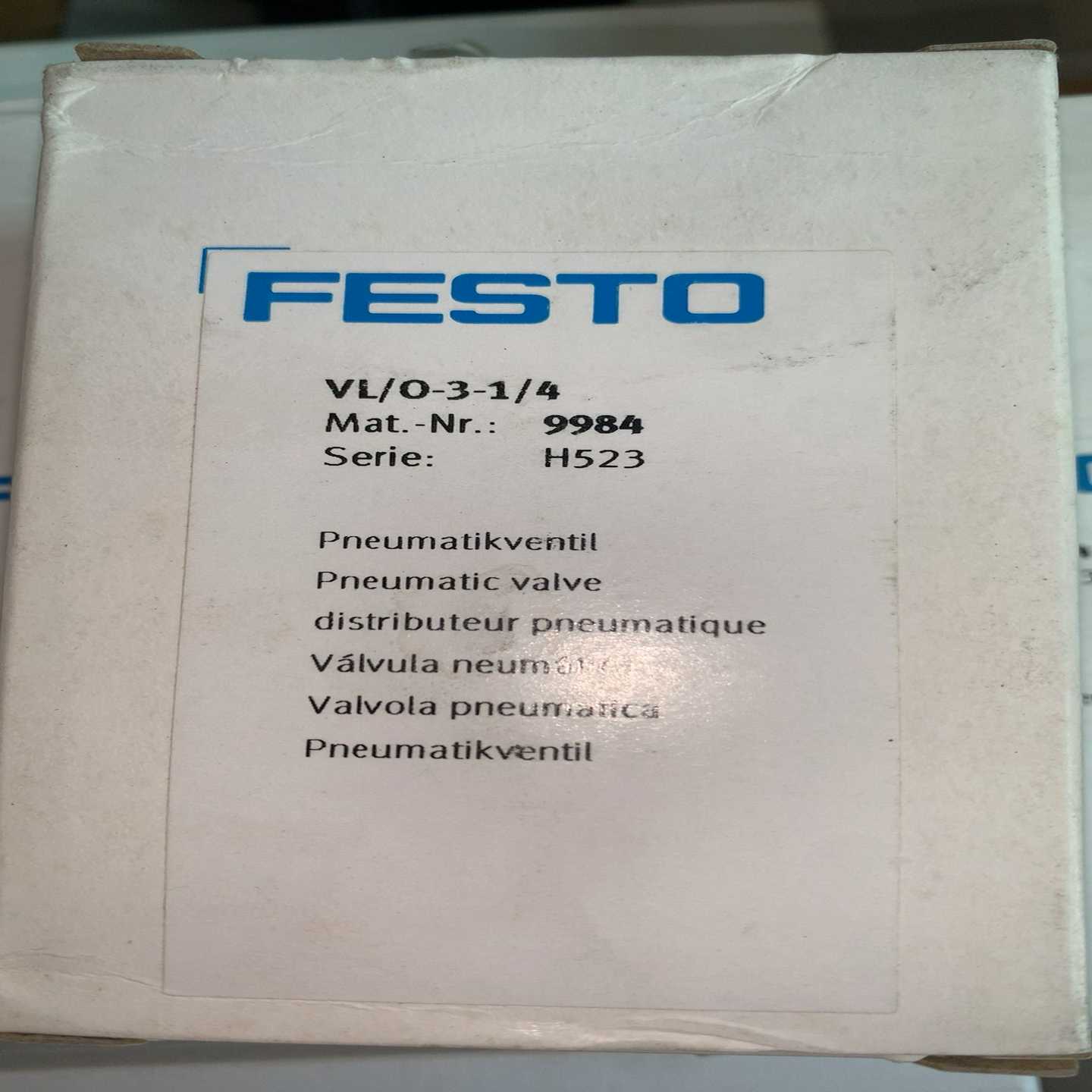 费斯托气控阀，9984VL/O-3-3/4，全新-议价