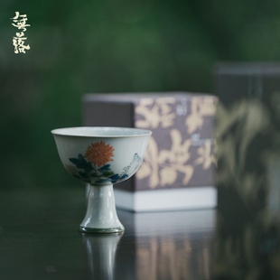 无落景德镇开窗粉彩手绘隐逸思量仿宋高足主人杯茶盏大茶碗茶具