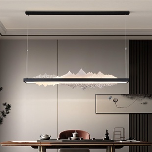 风格 餐厅吊灯轻奢简约吧台灯设计师新中式 书房创意长条创意餐吊灯