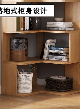 转角柜墙角柜实木角柜置物架卧室客厅书架多层收纳储物架落地