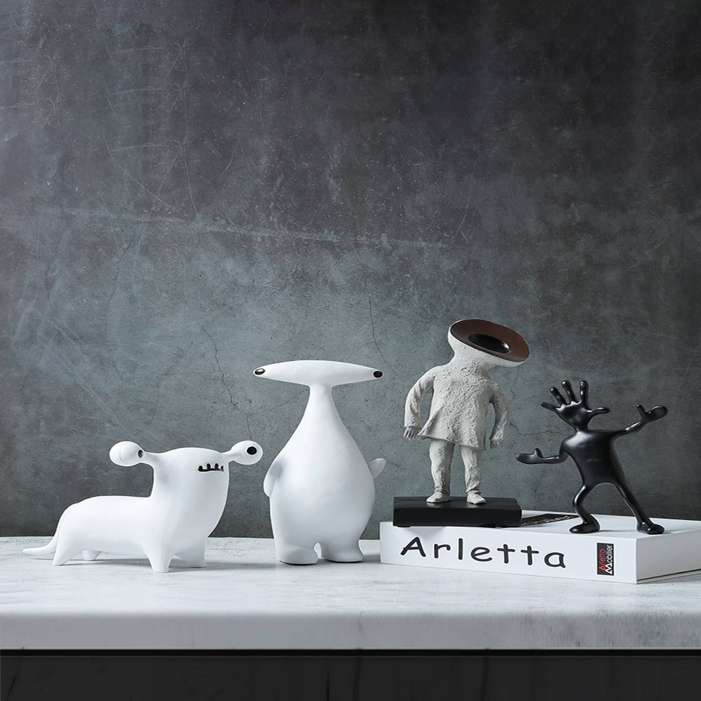 现在斯堪的纳维亚创意卡通抽象人物动物树脂工艺品装饰家居模型室