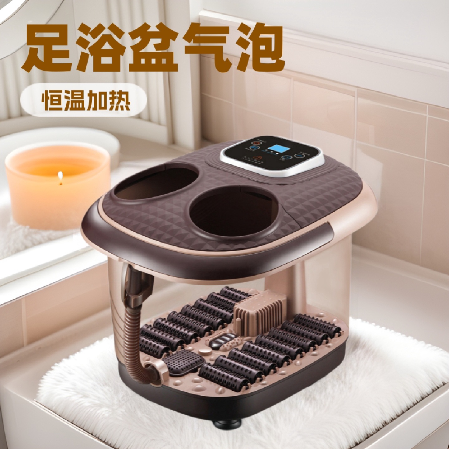 泡脚桶家用塑料加厚足浴盆按摩泡脚盆成人加高过小腿免安装足浴桶