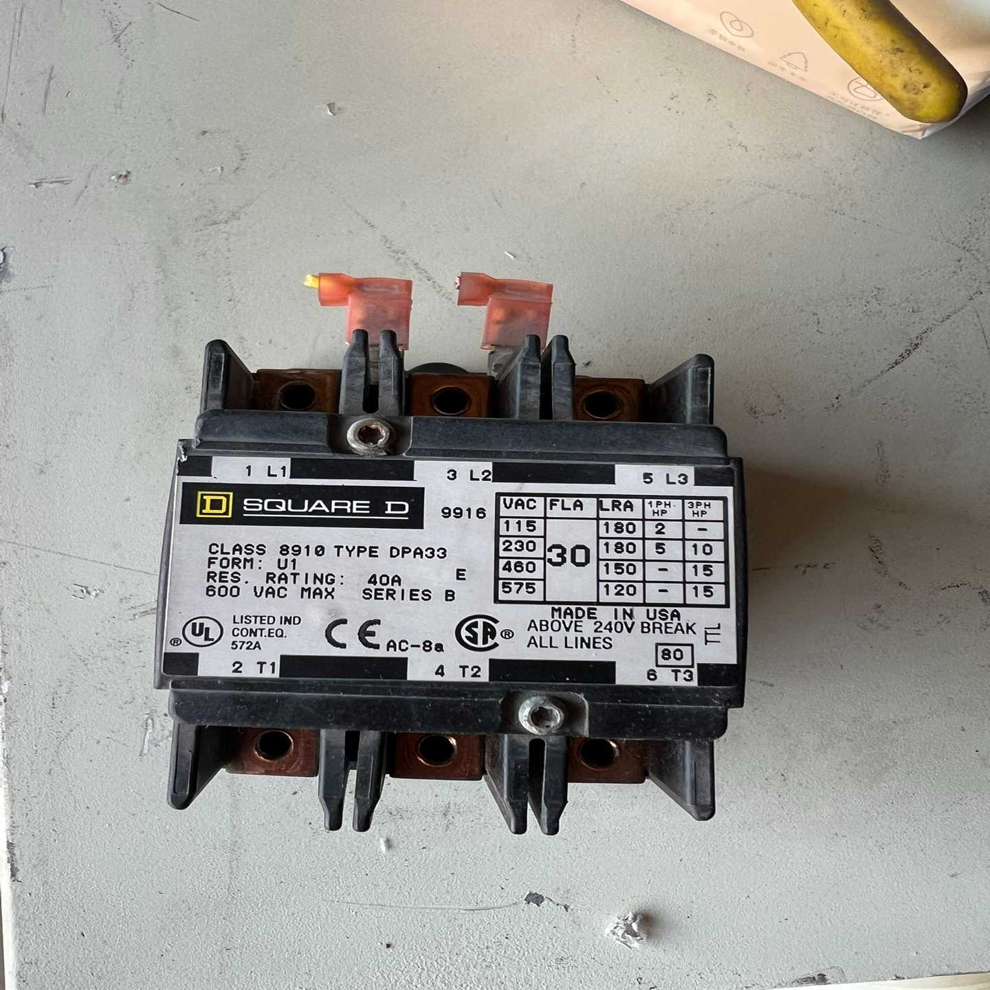 接触器SquareD8910DPA3340A询价