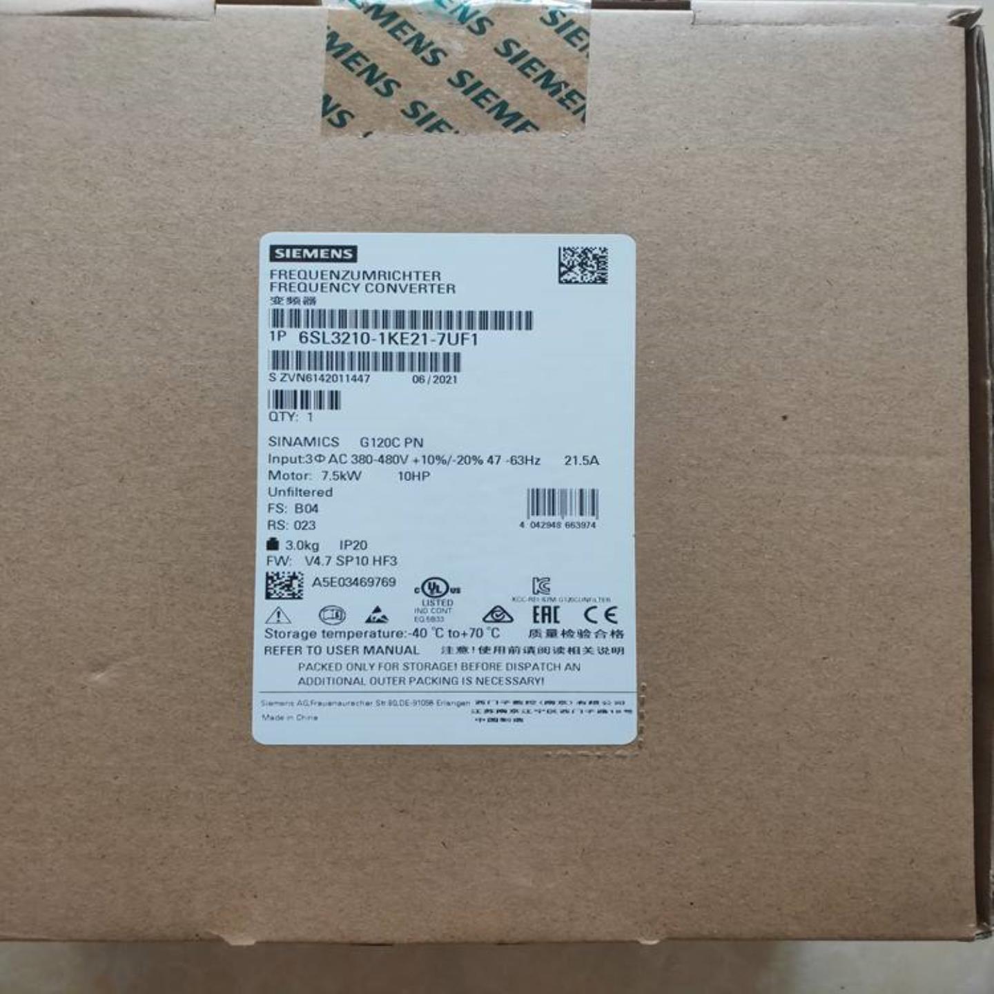 配件西门子G120C一体式三相变频器6SL3210-1KE3132-147议价