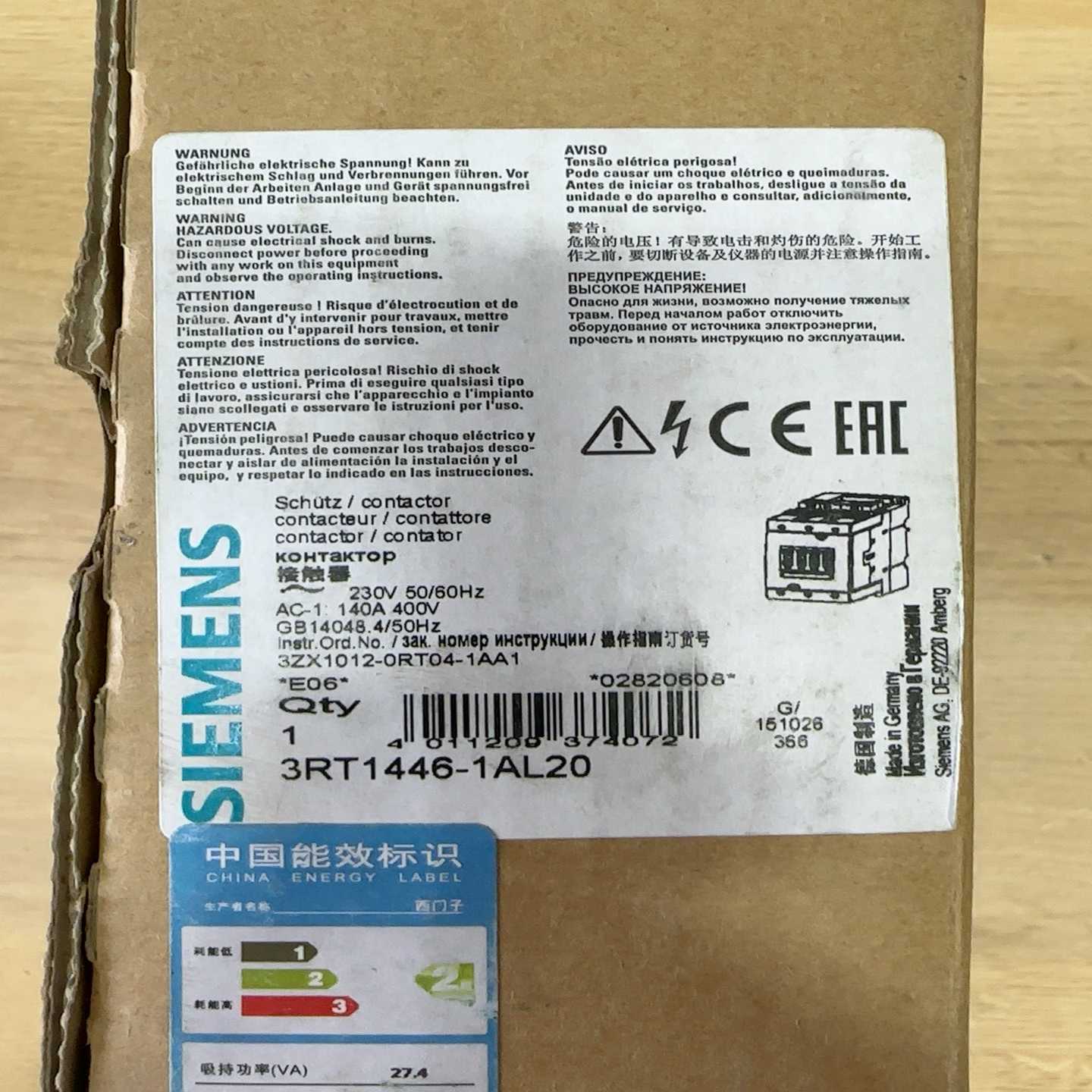 接触器3RT1446-1AL20原包装询价