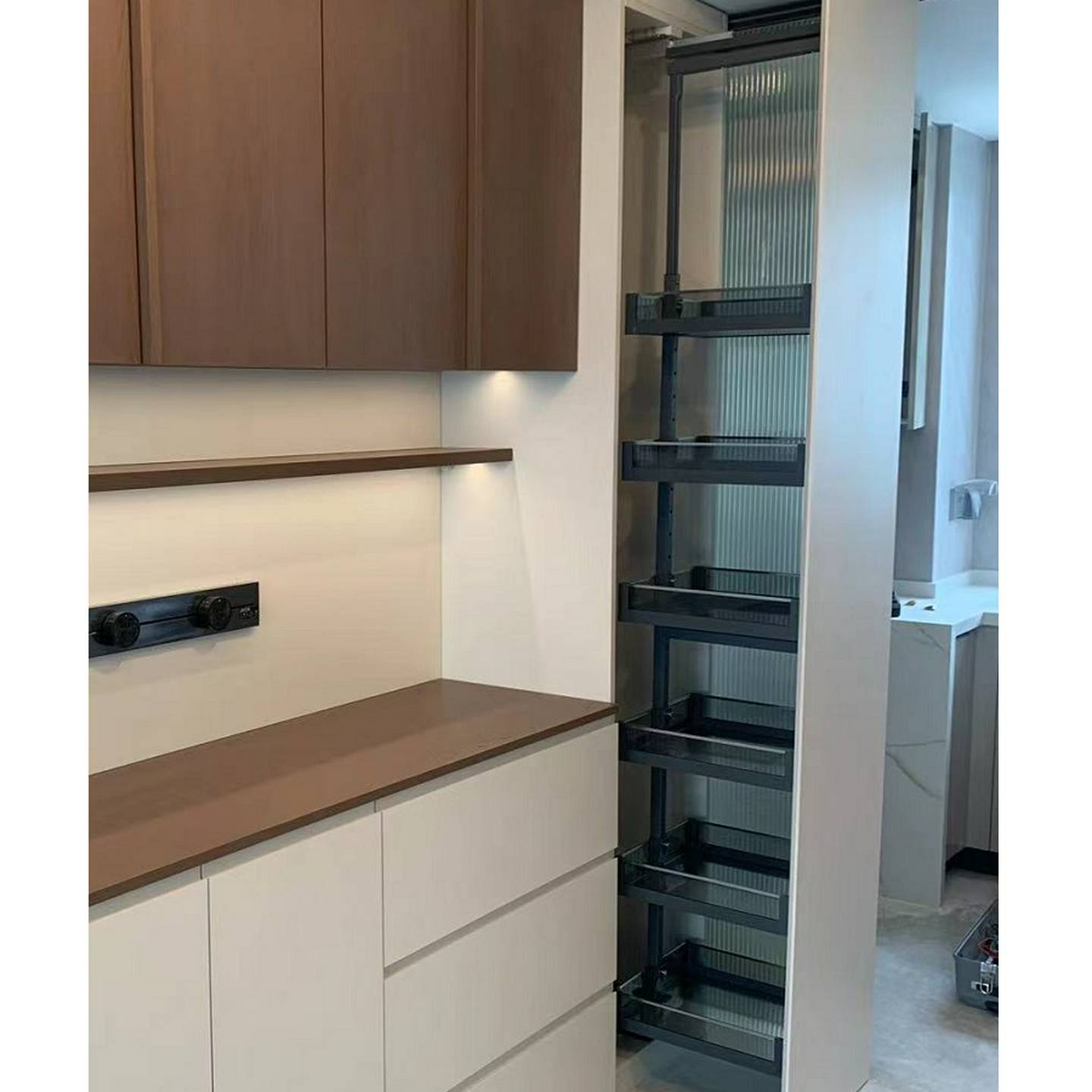 零食柜拉篮冰箱侧柜餐边柜置物架大怪物厨房高柜五金极窄极浅超深