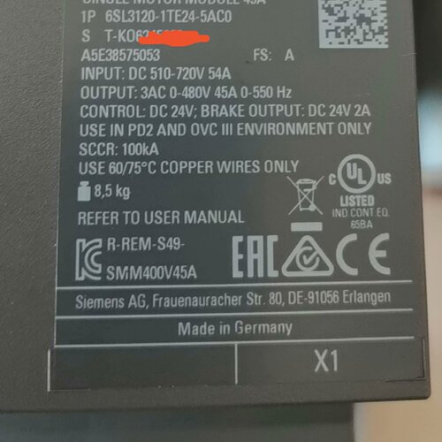 询价-驱动器6SL31201TE245AC0