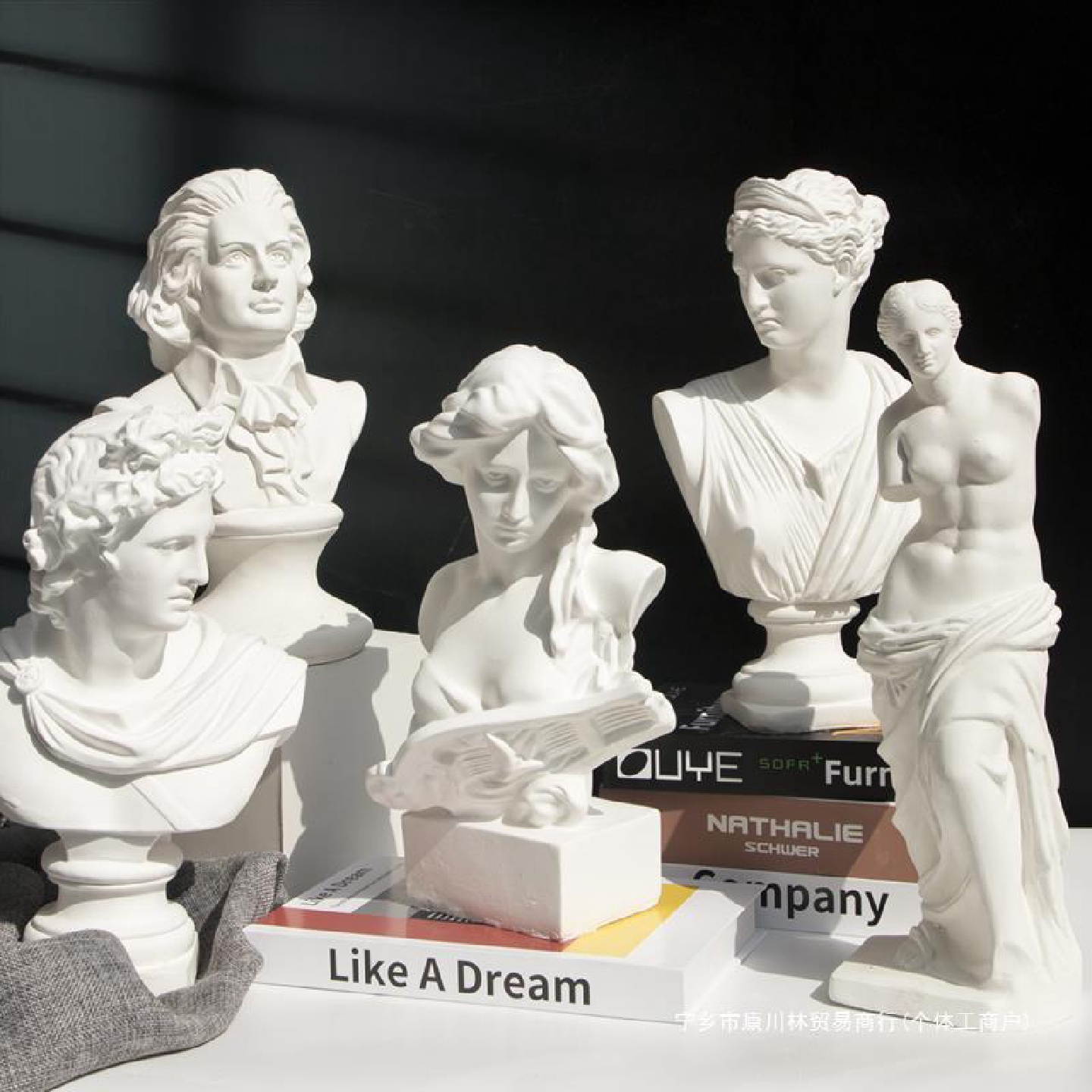 大卫琴女维纳斯小石膏像雕像塑素描艺术摆件美术婚庆写生画室装饰