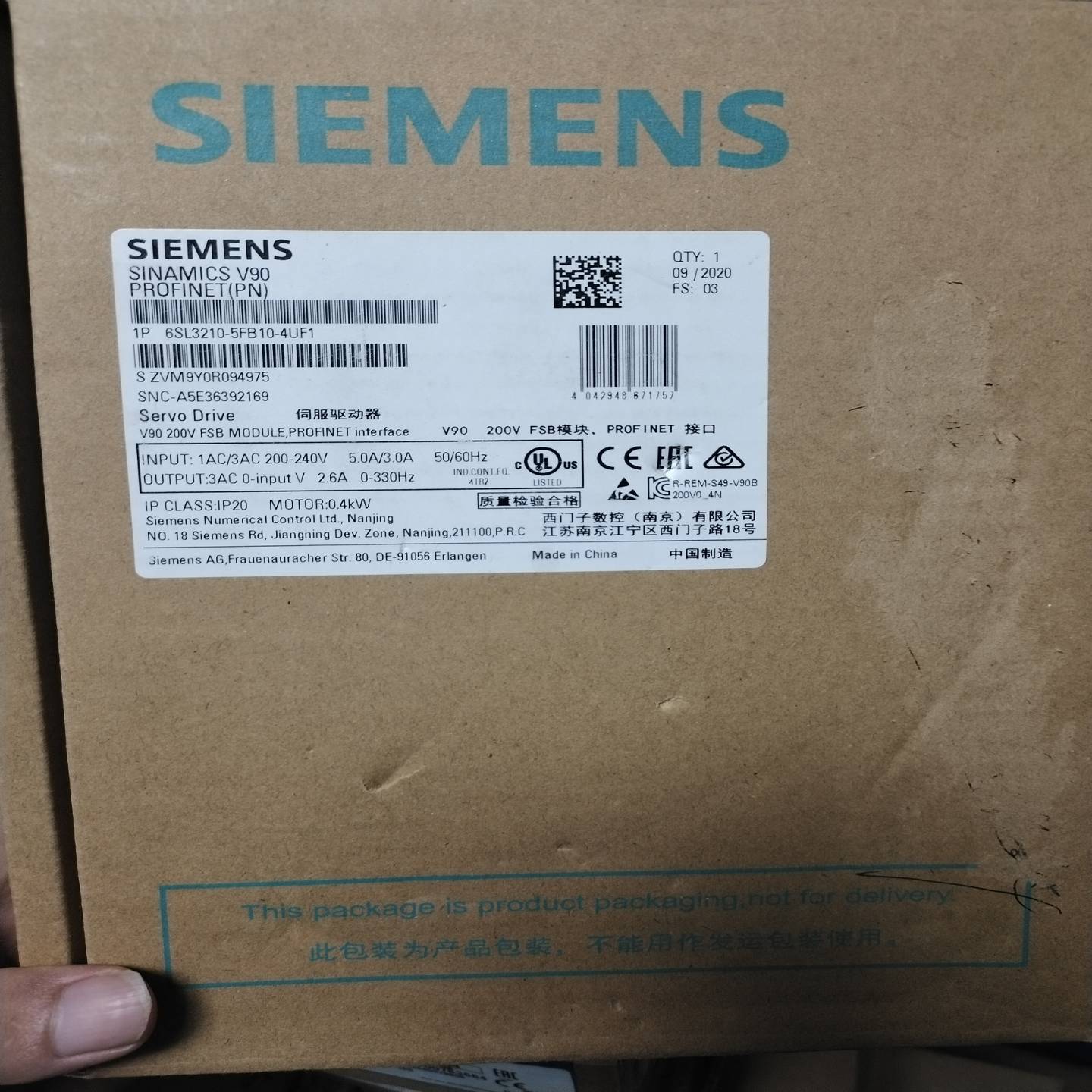 v90伺服驱动器6SL32105FB104UF1询价