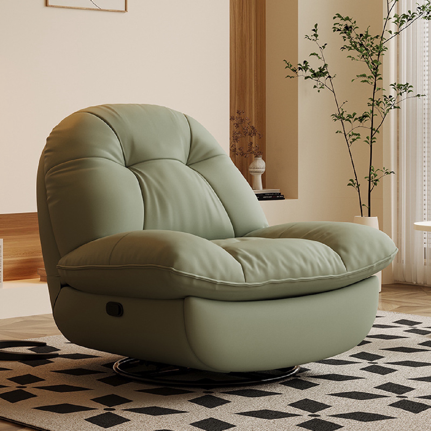 单人旋转沙发椅现代轻奢头等舱休闲椅客厅懒人躺椅阳台沙发椅