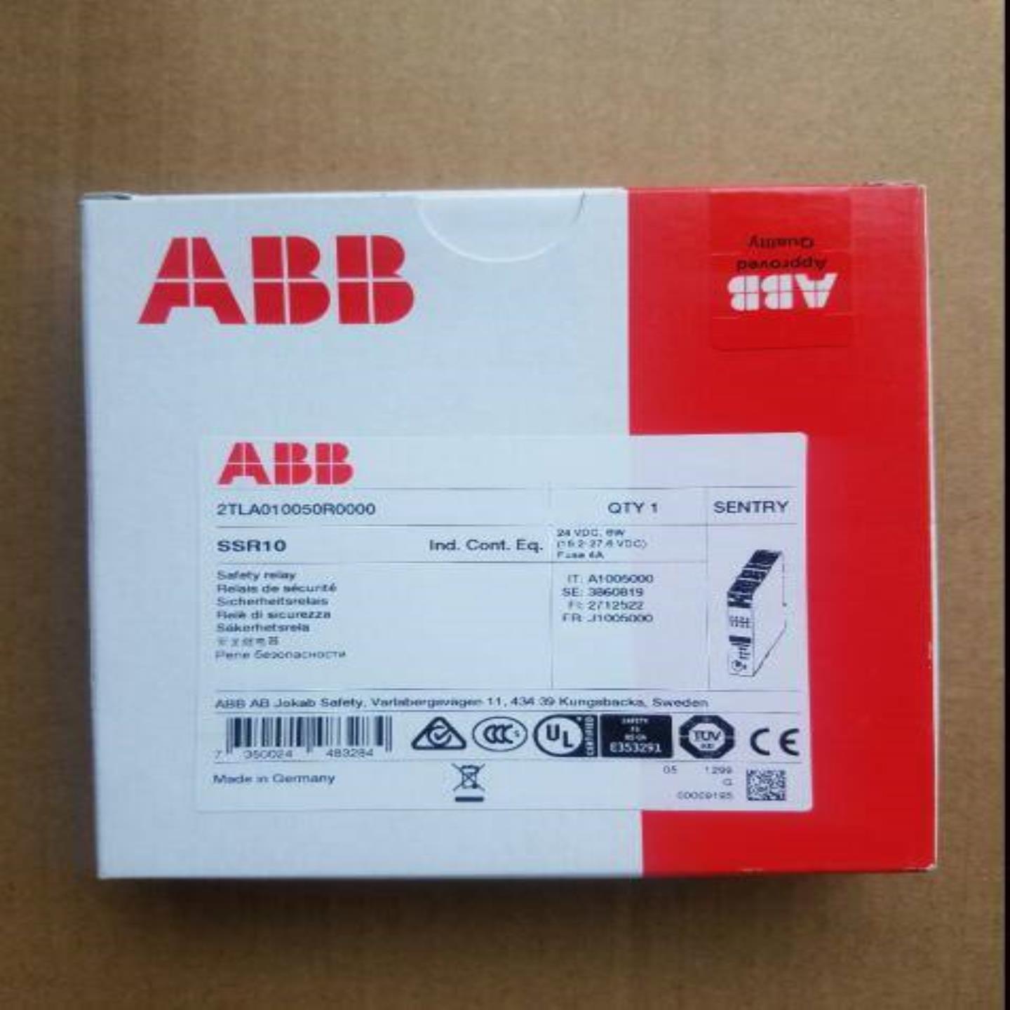 配件原装ABB安全继电器  Sentry SSR10 24VDC   2TLA010议价