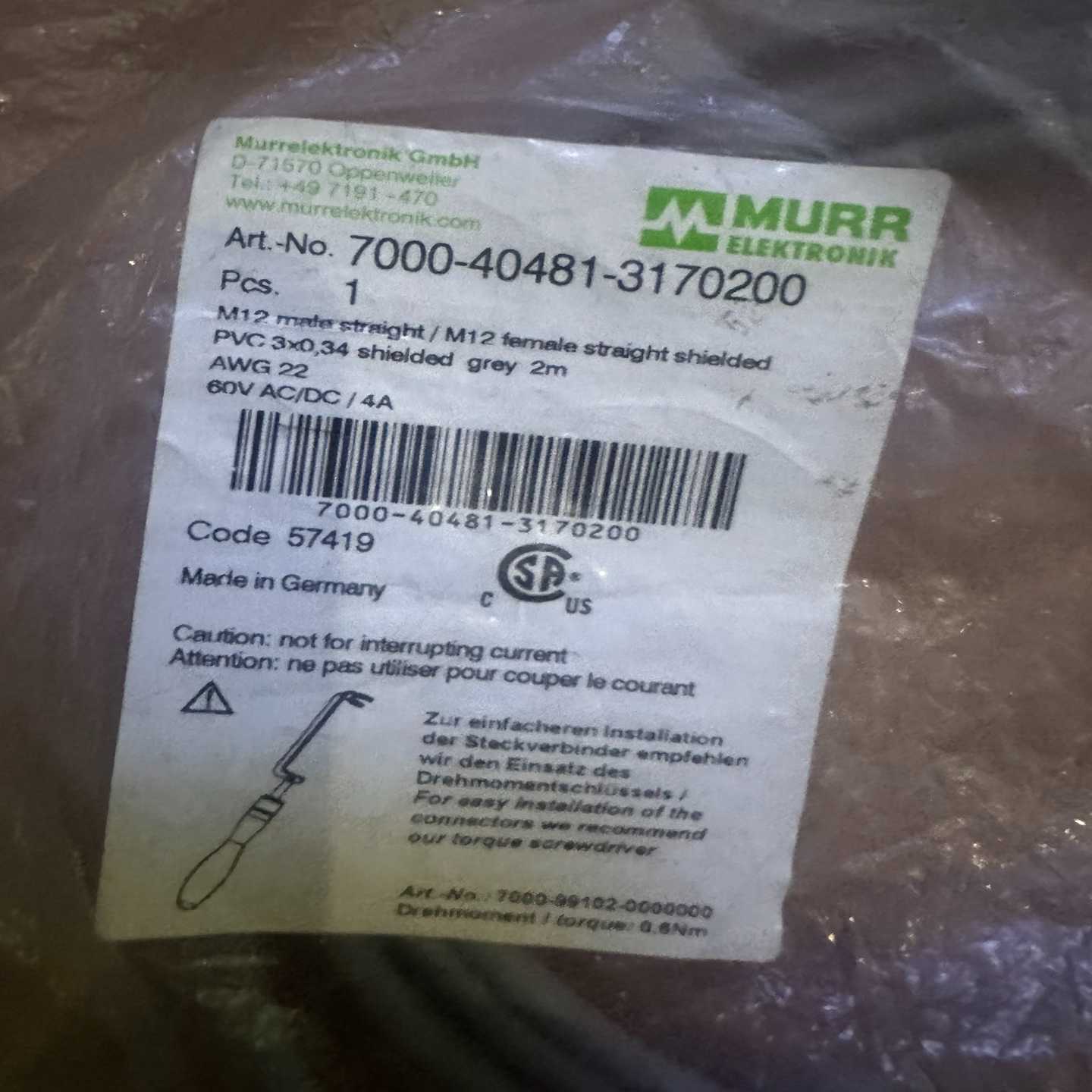 MURR穆尔7000-40481-3170200转换线询价