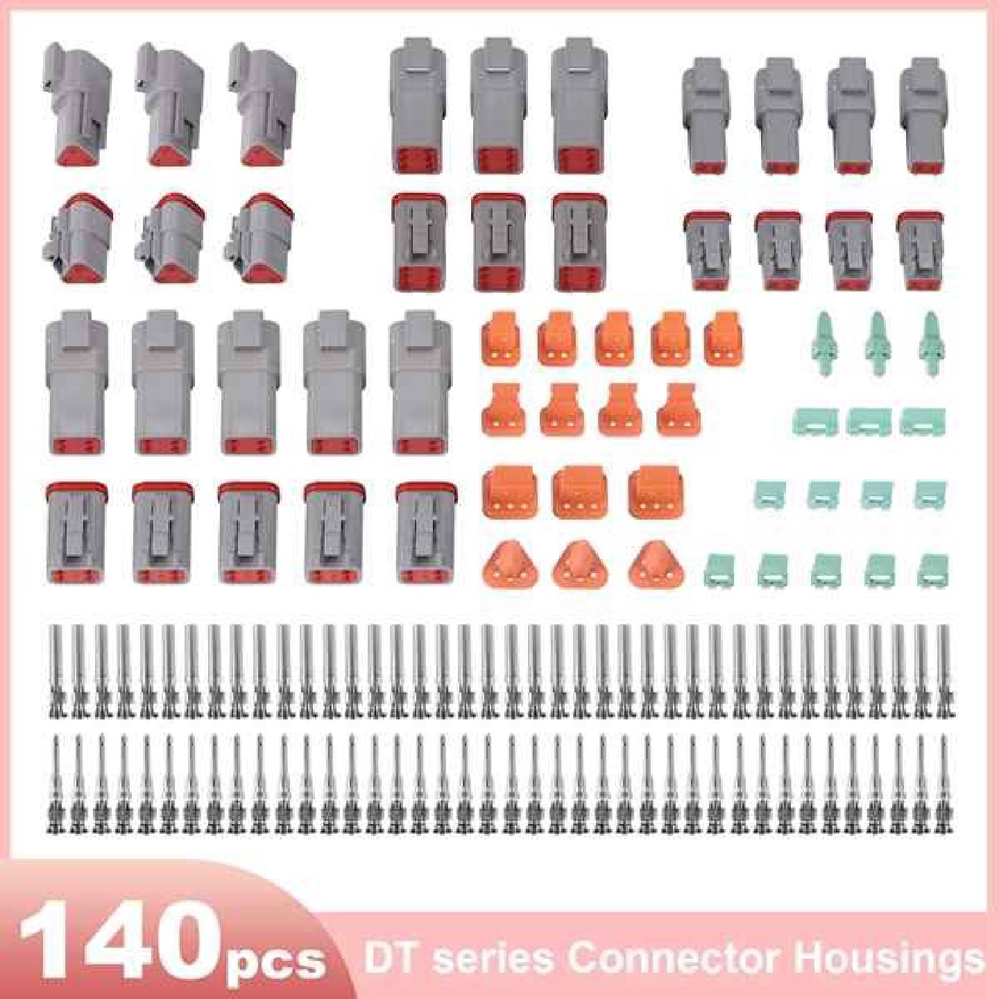 2346P德驰防水连接器套装汽车安插件连接器一套140PCS塑料盒