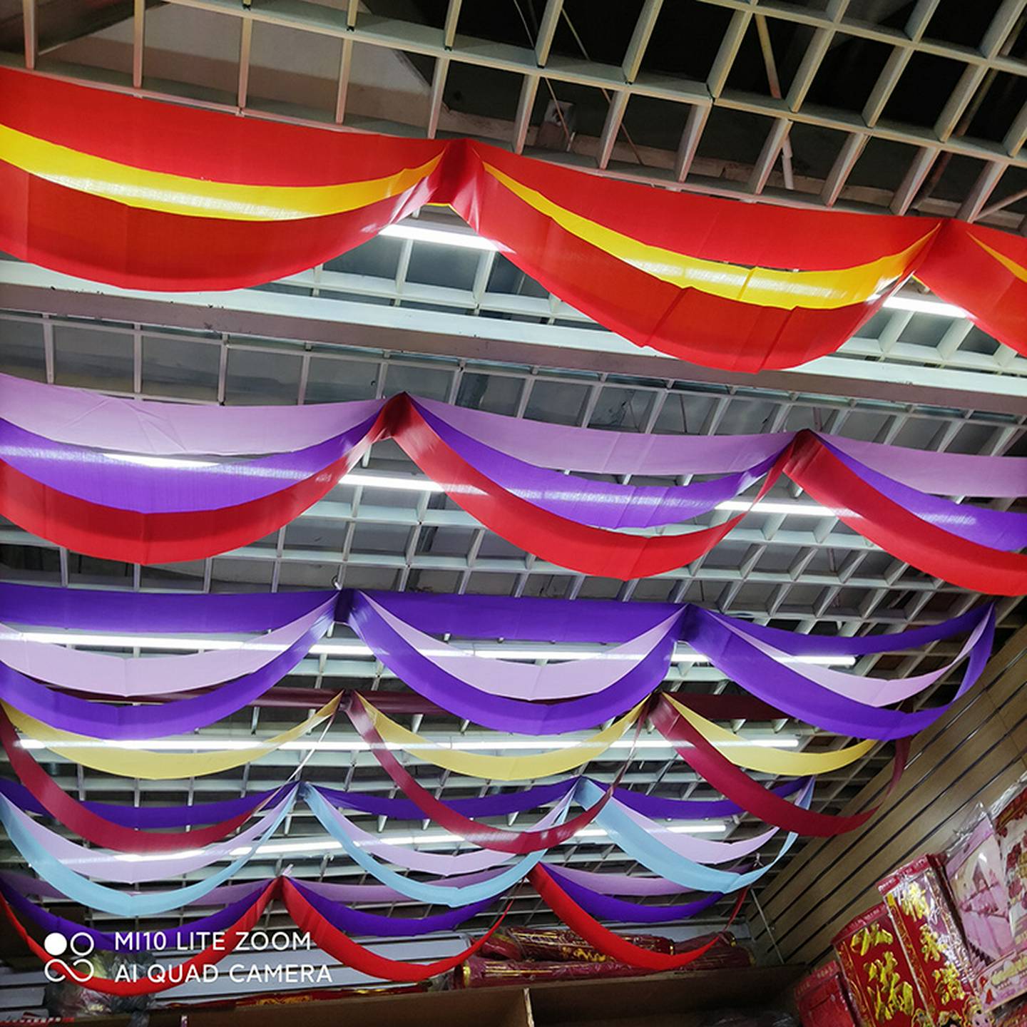 三层波浪旗彩带店铺开业商场节日装饰拉花婚房吊顶圣诞节新年布置