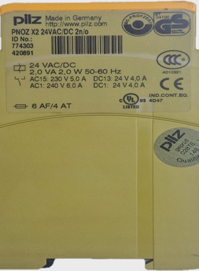 PilzPNOZX2SafetyRelay24VAC/DC2NODINRailMount