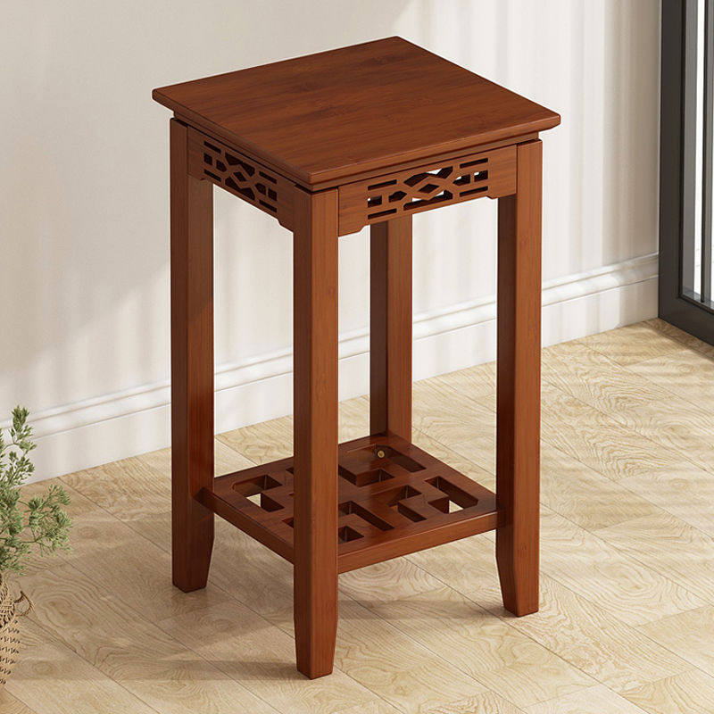 楠竹花架子简易阳台盆栽收纳室内客厅中式吊兰花盆实木置物架