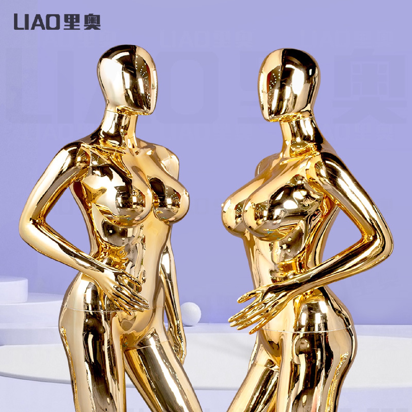 Chromemannequinfemale非洲妈妈大码服装展示模特电镀道具工厂