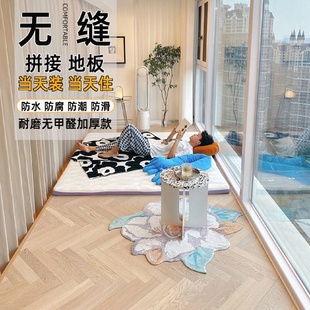 spc石塑锁扣地板pvc卡扣式 加厚耐磨防水复合石晶地板家用阳台改