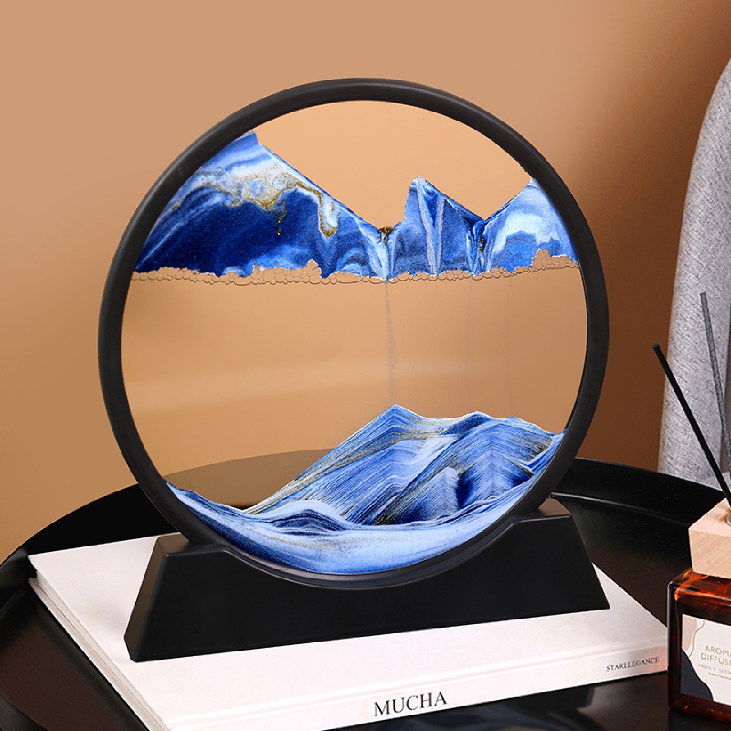 轻奢创意解压流沙画摆件艺术沙漏客厅办公室电视柜酒柜家居装饰品