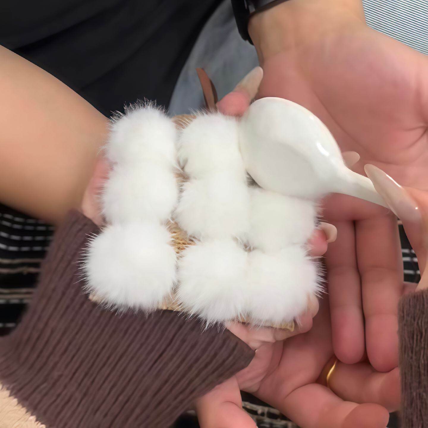 软糯好捏霉豆腐挂件可爱毛绒包包挂饰仿真食物玩具送朋友礼物