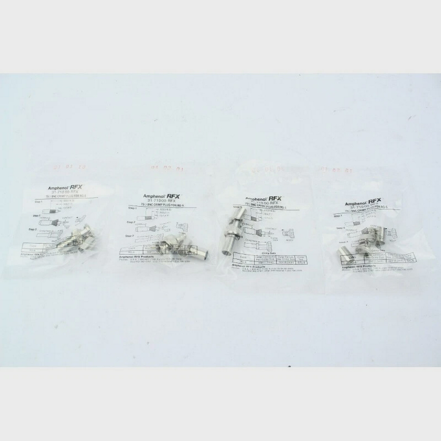 4PcsAmphenolRFX3171000RFX31-71000-RFX75OhmBNCplugfo