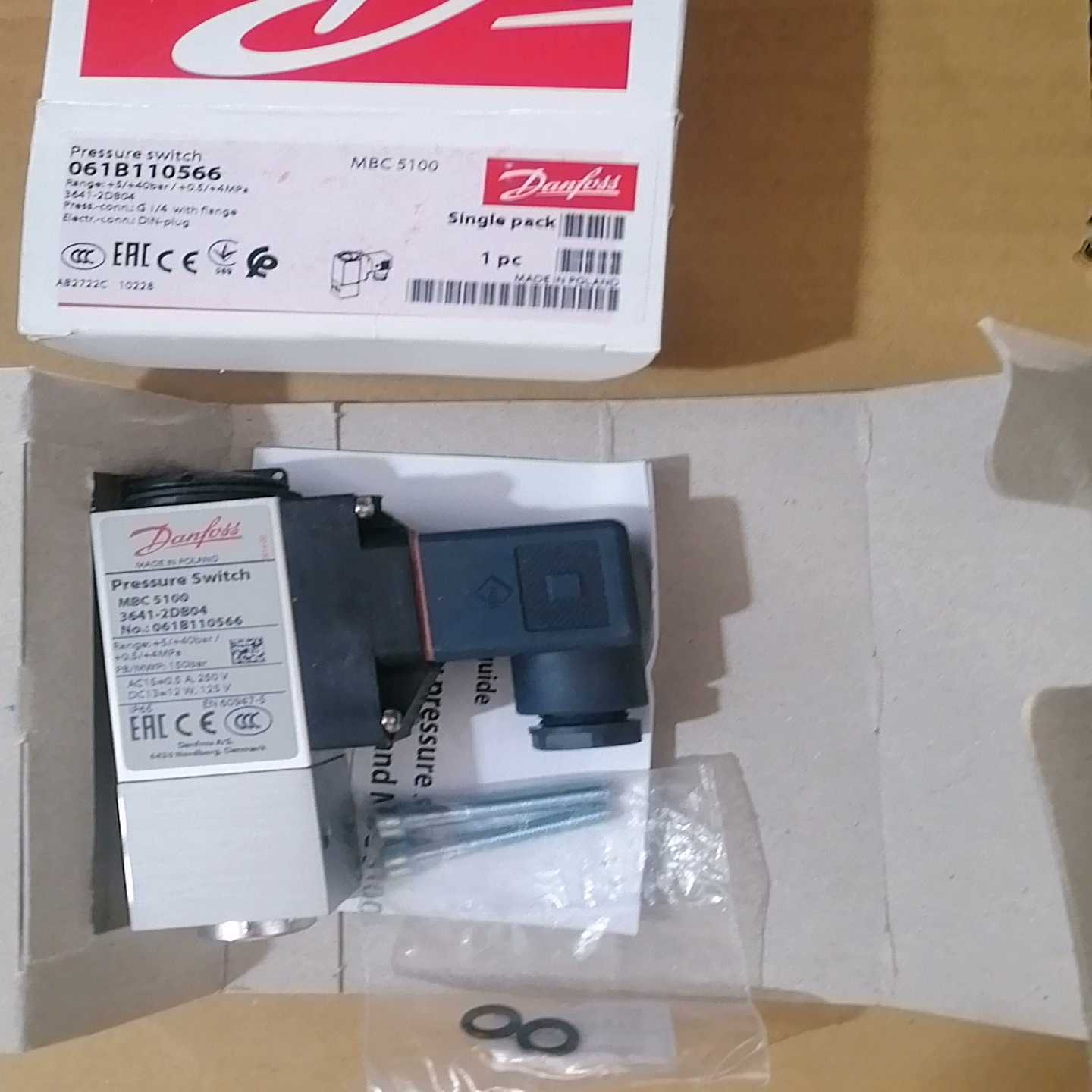 丹佛斯压力开关061B110566（佳毅工控）