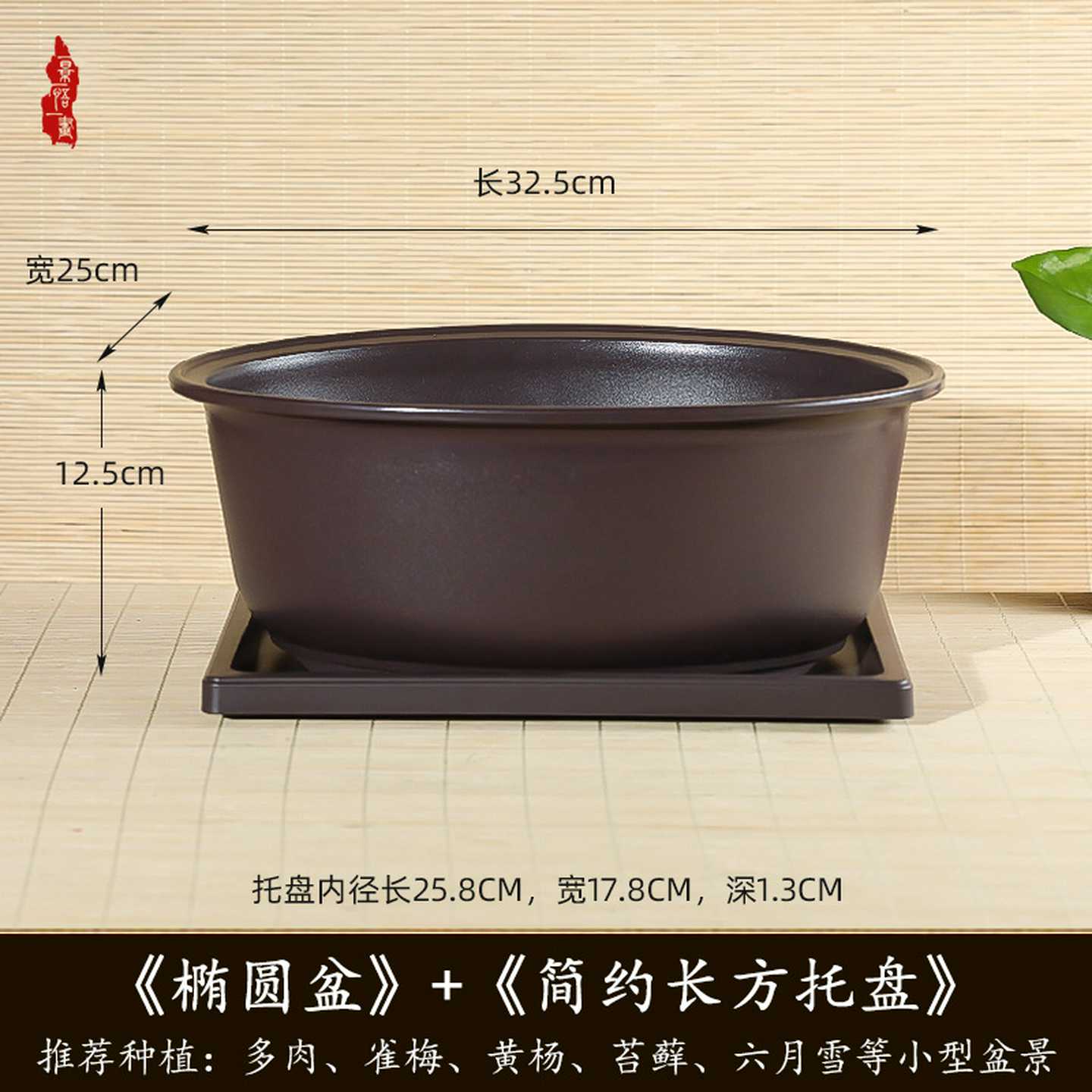 椭圆形花盆多肉植物老桩室内盆栽榕树盆景专用盆加厚树脂花盆批发