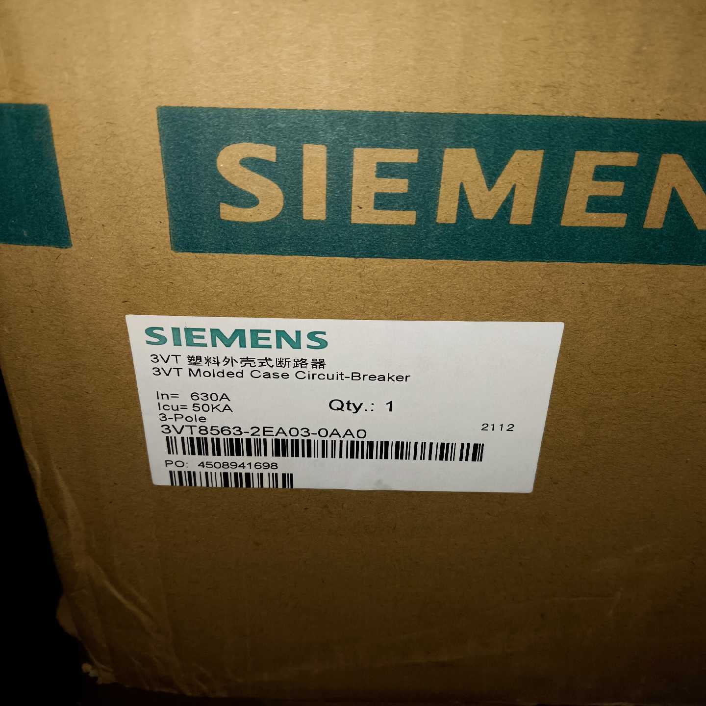 塑壳断路器3VT8563-2EA03-0AA0询价