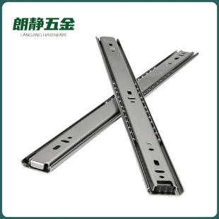 系列304不锈钢导轨IDC14双向拉开带缓冲功能滑轨 35宽二节式