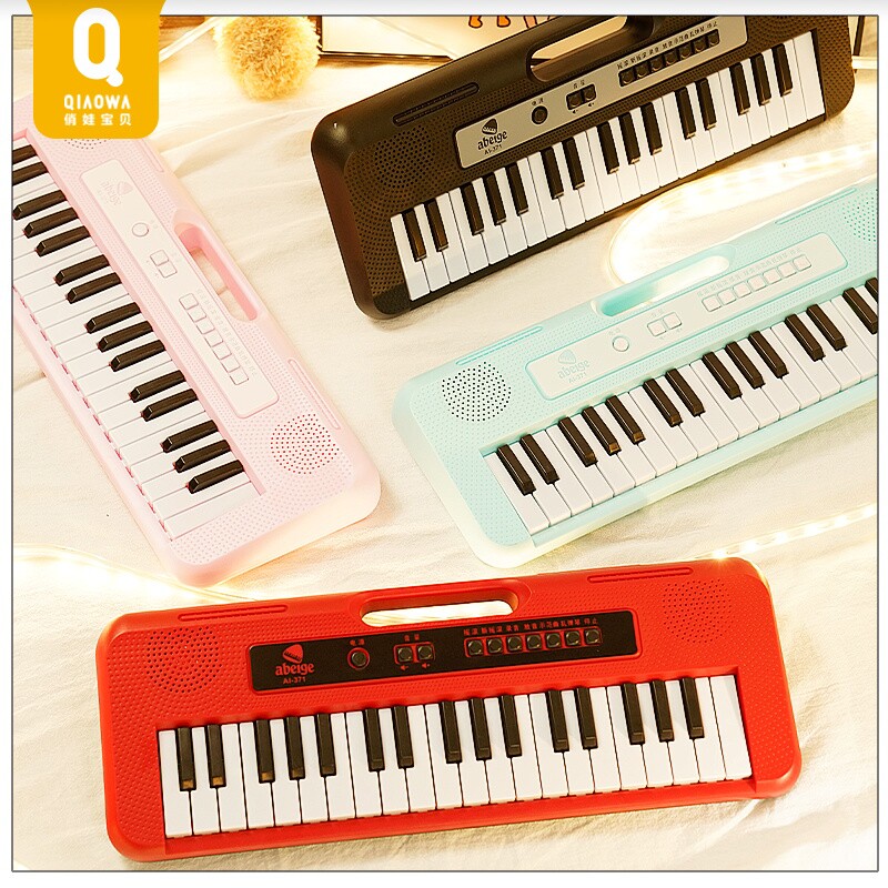 37键电子琴儿童乐器初学早教带话筒小钢琴玩具可弹奏宝宝幼儿