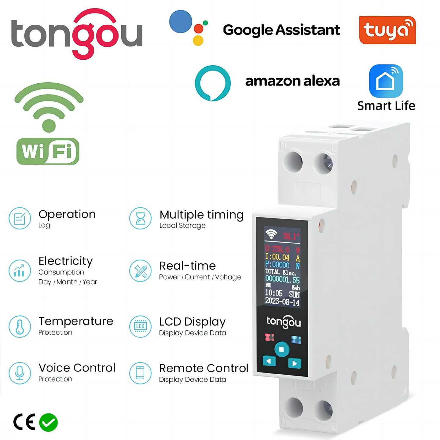 WiFi涂鸦智能断路器空开无线遥控开关计量手机远程控制过欠压