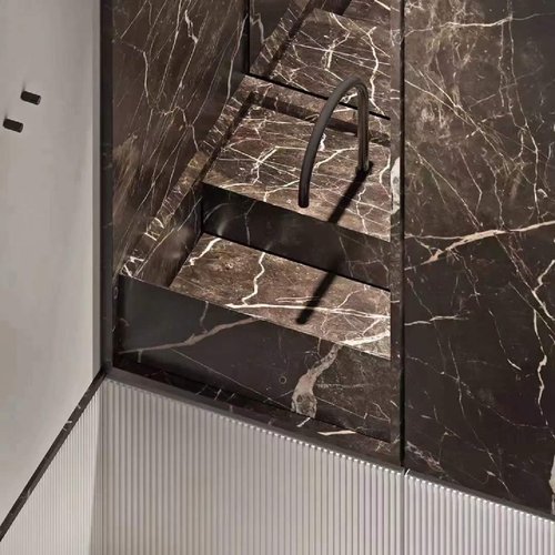 巴西灰星爵灰大理石楼梯踏步洗手台石材面板浴室大理石背景墙