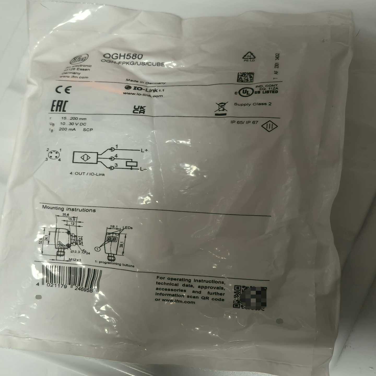 询价~IFM 易福门 传感器 OGH580 1个