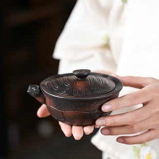 复古紫陶茶具手抓壶大容量盖碗茶杯防烫家用泡茶单壶过滤富甲一方