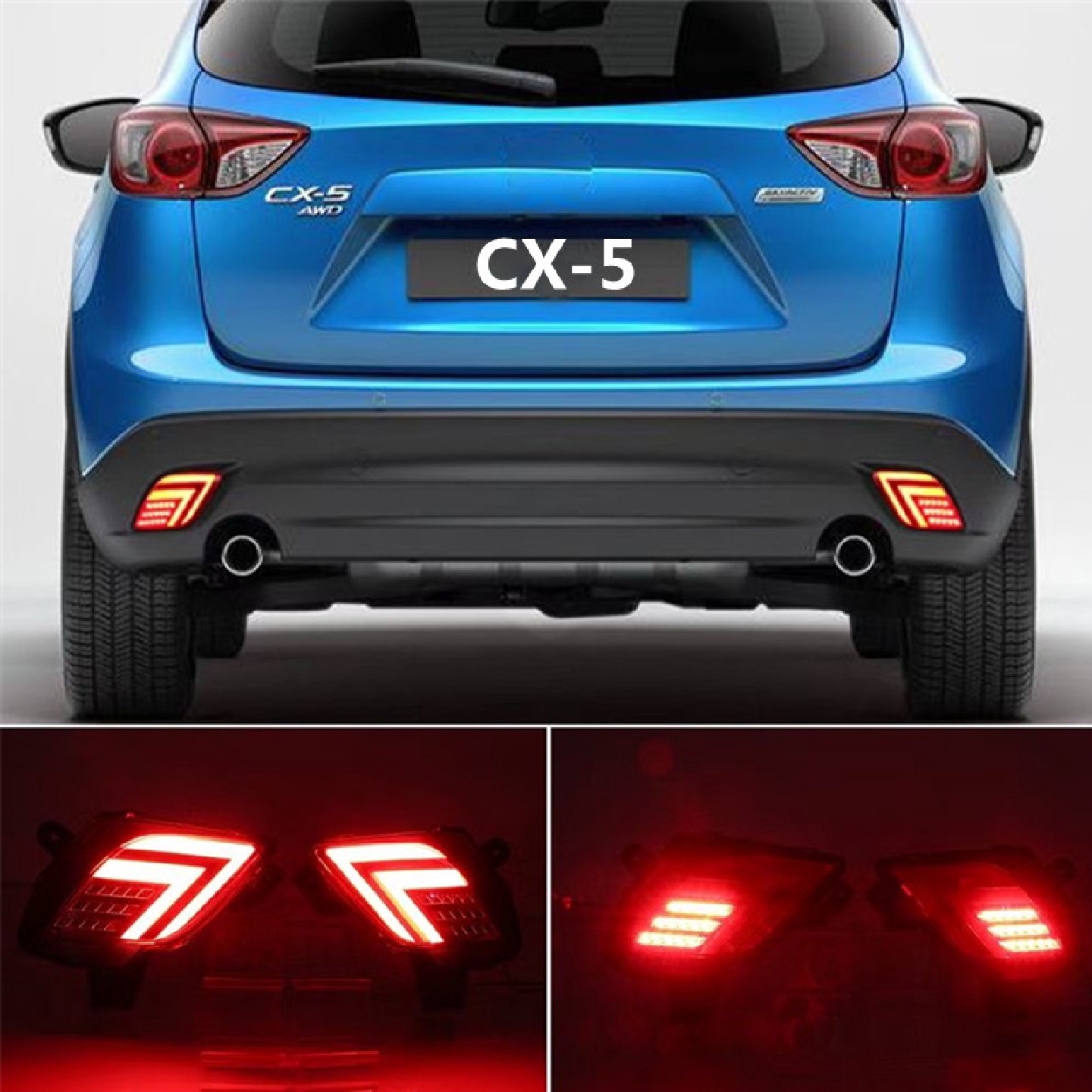适用于马自达CX-5后杠灯LED带行车刹车转向后保险杠尾灯加装改装